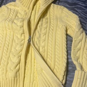 Banana Republic Yellow Cable Knit Turtleneck Sweater